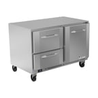 image of Victory VUFD48HC-2 48" 2-Section Undercounter Freezer w/ 2 Drawers & 1 Door, 11 cu. ft.
