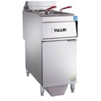 image of Vulcan 1ER50AF Full Pot Floor Model Electric Fryer w/ 50-lb., Twin Baskets, Analog Controls