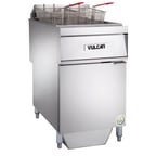image of Vulcan 1ER85AF Full Pot Floor Model Electric Fryer w/ 85-lb., Analog Controls, Twin Baskets