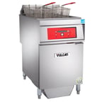 image of Vulcan 1ER85DF Full Pot Floor Model Electric Fryer w/ 85-lb., Digital Controls, Twin Baskets