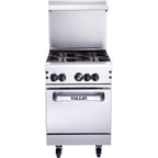 image of Vulcan 24S-4B 24" Gas Restaurant Range w/ (4) Open Burners, (1) Standard Oven, 143.000 BTU