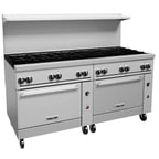 image of Vulcan 72CC-12B 72" Gas Restaurant Range w/ (12) Open Burners, (2) Convection Ovens, 430.000 BTU
