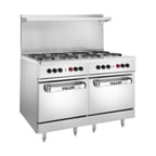 image of Vulcan EV48SS-8FP240 48" Electric Restaurant Range w/ 2 standard ovens, 8 French Plates, 240v