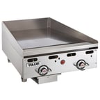image of Vulcan MSA24-30 24" Countertop Gas Griddle, Snap-Action Thermostat, 30" Deep, 54.000 BTU