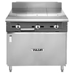 image of Vulcan V336HB 36" Gas Heavy Duty Range w/ (3) Hot Tops, (1) Cabinet Base, 90.000 BTU