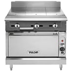 image of Vulcan V336HC 36" Gas Heavy Duty Range w/ (3) Hot Tops, (1) Convection Oven, 122.000 BTU