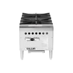 image of Vulcan VCRH12 12" Countertop Gas Hotplate with (2) Burners, Infinite Controls, 50.000 BTU