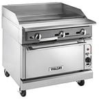 image of Vulcan VGM36 36" Gas Heavy Duty Range, 36" Full Griddle w/ Manual Controls, Modular Base, 90.000 BTU