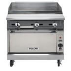 image of Vulcan VGMT36 36" Gas Heavy Duty Range, 36" Full Griddle w/ Thermostatic Controls, Modular Base, 90.000 BTU
