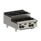 image of Vulcan VHP424U 24" Countertop Step-Up Gas Hotplate with (4) Burners, Infinite Controls, 120.000 BTU