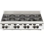 image of Vulcan VHP848 48" Countertop Gas Hotplate with (8) Burners, Infinite Controls, 240.000 BTU