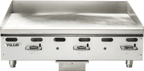 image of Vulcan VMG24 24" Countertop Manual Gas Griddle, 1" Steel Plate, 24" Deep, 54.000 BTU