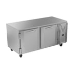 image of Victory VUR67HC 67" 2-Section Undercounter Refrigerator w/ 2 Solid Doors, 19 cu ft