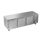 image of Victory VUR93HC 93" 3-Section Undercounter Refrigerator w/ 3 Solid Doors, 29.7 cu ft