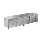 image of Victory VURD119HC-8 119" 4-Section Undercounter Refrigerator w/ 8 Drawers, 40 cu ft
