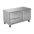 image of Victory VURD60HC-2 60" 2-Section Undercounter Refrigerator w/ 1 Solid Door & 2 Drawers