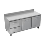 image of Victory VWRD72HC-2 72" 3-Section Worktop Refrigerator w/ 2 Drawers & 2 Doors, 17.8 cu. ft.