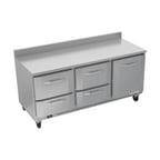 image of Victory VWRD72HC-4 72" 3-Section Worktop Refrigerator w/ 4 Drawers & 1 Door, 17.8 cu. ft.