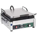 image of Waring WFG275T Single Cast Iron Sandwich Panini Grill w/ Timer, 14" x 14" Smooth Plates, 120V