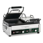 image of Waring WFG300T Double Cast Iron Sandwich Panini Grill w/ Timer, Smooth Plates, 240V