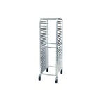 image of Winco ALRK-30BK 30 Pan Mobile Aluminum End Load Bun / Sheet Pan Rack, Unassembled, 700 lb. Capacity