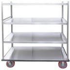 image of Winholt BNQT-3 Aluminum Queen Mary Banquet Service Cart w/ 3 Shelves