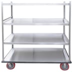 image of Winholt BNQT-4 Aluminum Queen Mary Banquet Service Cart w/ 4 Shelves