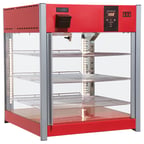 image of Winco EDM-1PT Electric Display Merchandiser, Red, Pass Through Warmer, 120V, 1500W