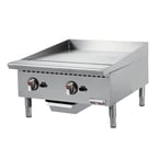 image of Winco NGGD-24M 24" Countertop Manual Gas Griddle, 3/4" Steel Plate, 60.000 BTU
