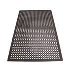 image of Winco RBM-35K-R Anti Fatigue Floor Mat w/ Beveled Edges, Rolled, Rubber, Black - 3 x 5 x 1/2"
