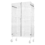 image of Winco VCG-1836 Chrome Plated Mobile Wire Security Cage, 36" x 18" x 63"