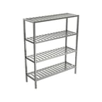 image of Winholt ALSCS-60-424-CM Tubular Aluminum 4 Shelf Cooler & Backroom Shelving  - 24" x 60" x 72"