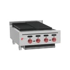 image of Wolf ACB25 25" Countertop Heavy Duty Gas Radiant Charbroiler w/ (4) Burners, 68.000 BTU