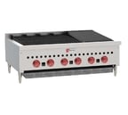 image of Wolf SCB36 36" Countertop Gas Radiant Charbroiler w/ (6) Burners, 87.000 BTU