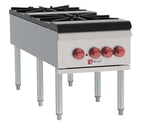 image of Wolf WSPR2F 18" Gas Stock Pot Range w/ (2) Two Ring Burners, Front to Back Design, 220.000 BTU