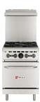 image of Wolf WX24-4BN 24" Natural Gas Restaurant Range w/ (4) Open Burners, (1) Standard Oven, 142,000 BTU