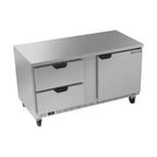 image of Beverage Air WTFD60AHC-2-FLT 60" 2-Section Worktop Freezer w/ 2 Drawers & 1 Door, 14.4 cu. ft.