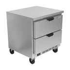 image of Beverage Air WTRD32AHC-2-FLT 32" 1-Section Worktop Refrigerator w/ 2 Drawers, 7.2 cu. ft.