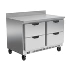 image of Beverage Air WTRD48AHC-4-FIP 48" 2-Section Worktop Refrigerator w/ 4 Drawers, 11.82 cu. ft.