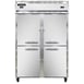 Continental Refrigerator 2RFNHD 52" 2-Section Reach-In Refrigerator/Freezer Combo w/ 4 Half Solid Doors 1 image