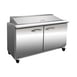 IKON ISP48M 48" Two Section Mega Top Sandwich/Salad Prep Table w/ 2 Solid Doors, 18 Pans, 12 cu. ft. - Open box 1 image