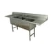 Advance Tabco FE-3-1824-24RL-X 102" Three Compartment Sink, 18"W x 24"L Bowl With 2 Drainboards 1 image