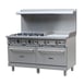 Adcraft BDGR-6024G/NG 60" Natural Gas Restaurant Range w/  (6) Open Burners, (1) 24" Griddle, (2) Standard Ovens, 280.000 BTU  1 image