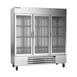 Beverage Air HBR72HC-1-G 75" Three Section Reach-In Refrigerator w/ 3 Glass Full Doors, Bottom Mount, 1/2 hp, 69 cu. ft. 1 image