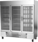Beverage Air HBRF72HC-1-B-G 75" 3-Section Reach-In Refrigerator/Freezer Combo w/ 3 Glass Doors 1 image
