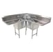 BK Resources BKCS-3-18-14-18TS 57" 3 Compartment Corner Sink, 18"W x 18"L Bowl - Stainless Steel 1 image