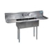 BK Resources BKS-3-1014-10-15T 60" Three Compartment Sink, 10"W x 14"L Bowl With 2 Drainboards 1 image