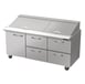 Blue Air BLMT72-D4RM-HC 72" Mega Top Sandwich Prep Table w/ 4 Drawers & 1 Door, 30 Pans 1 image