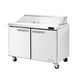 Blue Air BLPT48-HC 48" Two Section Sandwich & Salad Prep Table w/ 2 Doors, 12 pans, 13 cu. ft. 1 image