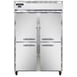Continental Refrigerator 2FSNSSHD 52" Two Section Reach-In Freezer w/ 4 Half Solid Doors, All Stainless Steel, 32 cu. ft. 1 image